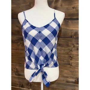 Women's Eyelash Couture Blue Plaid Cami